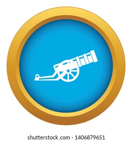 Cannon icon blue vector isolated on white background for any design