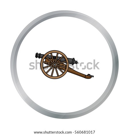 Cannon icon in cartoon style isolated on white background. Museum symbol stock vector illustration.