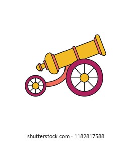 Cannon icon. Cartoon cannon vector icon for web design isolated on white background