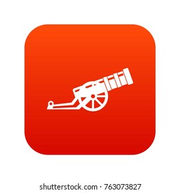 Cannon icon digital red for any design isolated on white vector illustration