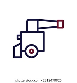 Icono de cañón duocolor maroon color navy vectores militares elemento de ejército y símbolo perfecto.