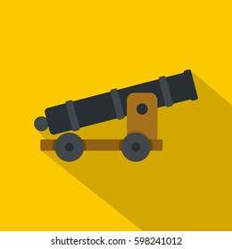 Cannon icon. Flat illustration of cannon vector icon for web