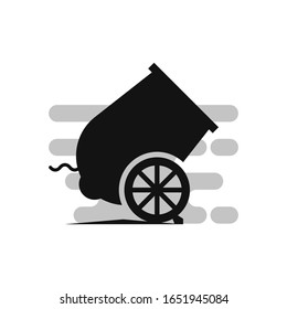 Cannon icon. Flat style. Isolated. 