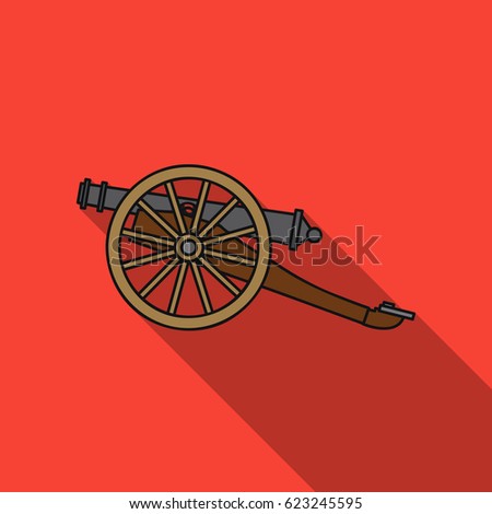 Cannon icon in flat style isolated on white background. Museum symbol stock vector illustration.