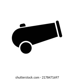 Cannon Symbol, schwarz. Vektorgrafik, geeignet für die Bearbeitung von Inhalten, Websites, Poster, Bannern oder Videos