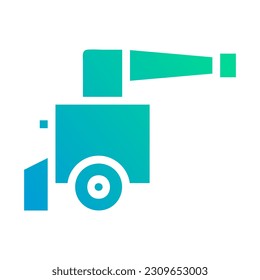 icono de cañón gradiente color azul verde elemento militar vector ejército y símbolo perfecto.