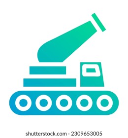 icono de cañón gradiente color azul verde elemento militar vector ejército y símbolo perfecto.