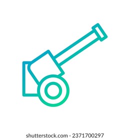 Icono de cañón gradiente color azul verde elemento militar vector ejército y símbolo perfecto.