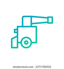 Icono de cañón gradiente color azul verde elemento militar vector ejército y símbolo perfecto.