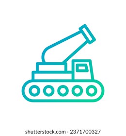 Cannon icon gradient green blue colour military vector army element and symbol perfect.