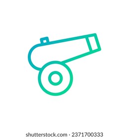 Cannon icon gradient green blue colour military vector army element and symbol perfect.