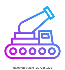 icono cannon gradiente estilo púrpura ilustración militar vector elemento de ejército y símbolo perfecto. Signo de icono de la colección moderna para la web.