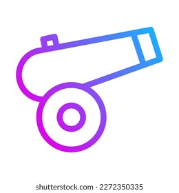 cannon icon gradient purple style military illustration vector army element and symbol perfect. Icon sign from modern collection for web.