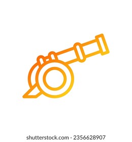 Icono de cañón gradiente amarillo rojo color militar vector elemento ejército y símbolo perfecto.