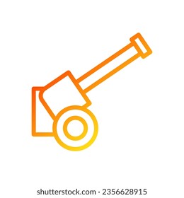 Icono de cañón gradiente amarillo rojo color militar vector elemento ejército y símbolo perfecto.