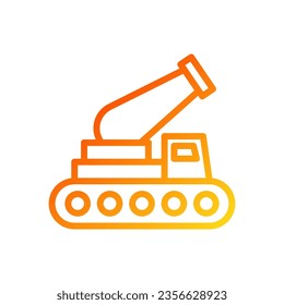 Icono de cañón gradiente amarillo rojo color militar vector elemento ejército y símbolo perfecto.