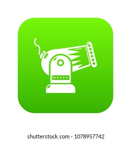 Cannon icon green vector isolated on white background