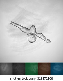 cannon icon. Hand drawn vector illustration. Chalkboard Design