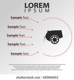 cannon icon. cannon infographics template