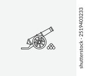 Cannon icon isolated on white background