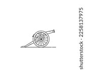 Cannon icon isolated vector graphics