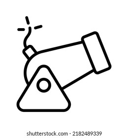 Cannon Icon. Line Art Style Design Isolated On White Background