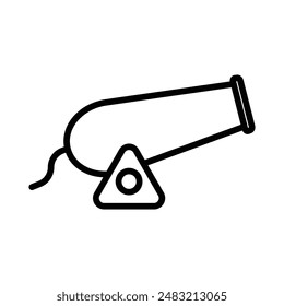 Cannon icon linear logo mark in black and white