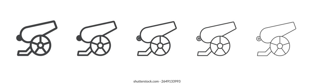 Símbolo de Vector de ilustración de contorno de icono de cañón