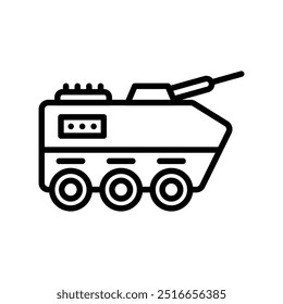 cannon icon. Outline style design isolated on white background