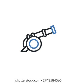 Cannon icon in outline style. Vector illustration of a cannon, perfect for web design and print materials.