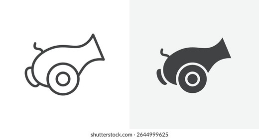 Icono de cañón Vector de contorno