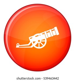 Cannon icon in red circle isolated on white background vector illustration