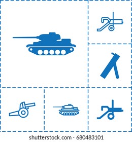 Cannon icon. set of 6 cannon filled and outline icons such as cannon