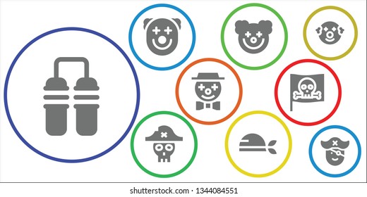 cannon icon set. 9 filled cannon icons.  Simple modern icons about  - Nunchaku, Clown, Pirate