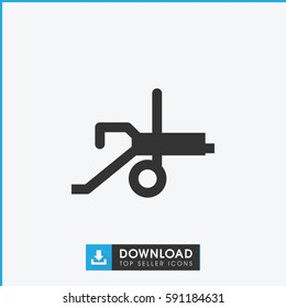 cannon icon. Simple filled cannon vector icon. On white background.