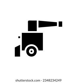 Icono de cañón color negro sólido elemento militar vector ejército y símbolo perfecto.