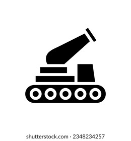 Cannon icon solid black colour military vector army element and symbol perfect.