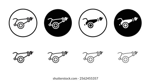 Cannon icon Thin line flat illustration