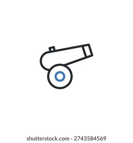 Cannon icon vector illustration. Artillery weapon symbol. Military equipment sign. War and army concept.