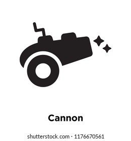 Cannon icon vector isolated on white background, logo concept of Cannon sign on transparent background, filled black symbol