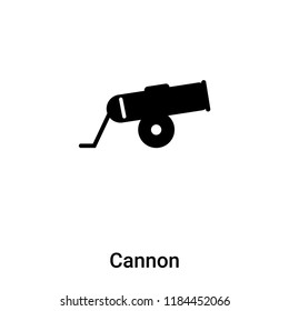 Cannon icon vector isolated on white background, logo concept of Cannon sign on transparent background, filled black symbol