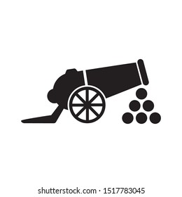 Cannon icon vector. Cannon logo illustration. Simple design on white background.