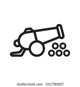 Cannon icon vector. Cannon logo illustration. Simple design on white background.