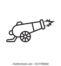 Cannon icon vector. Cannon logo illustration. Simple design on white background.