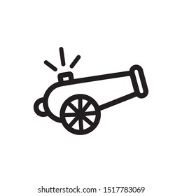 Cannon icon vector. Cannon logo illustration. Simple design on white background.