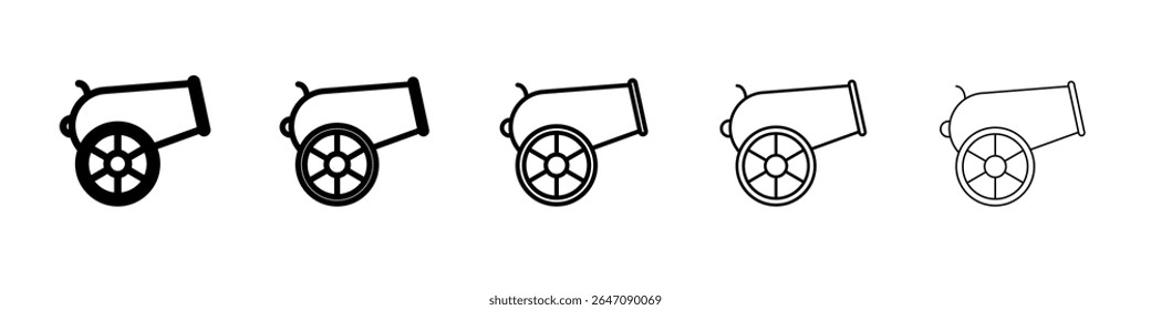 Cannon icon vector outline symbol or illustration