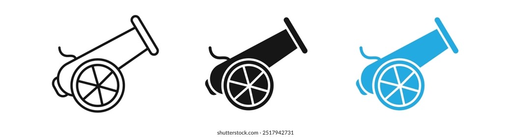 Cannon icon vector set illustration