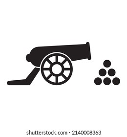 Cannon-Symbol. Krieg, Waffensymbol, Vektorbild.