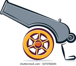 Cannon Icon, Weapon Icon, Old Style Vector Art Illustration