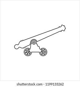 Cannon Icon, Weapon Icon, Old Style Vector Art Illustration